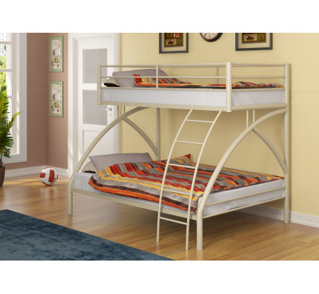 Двухъярусная кровать Виньола-2 металлическая. Верхнее спальное место 190х90 см, нижнее 190х120 см